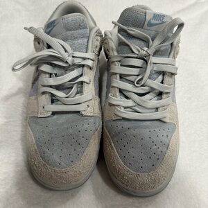 Nike Light Gray and Gray Suede Low-Top Sneakers